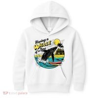 Having A Whale Of A Time Funny Humorous Beach Kids Hoodie thumb 0