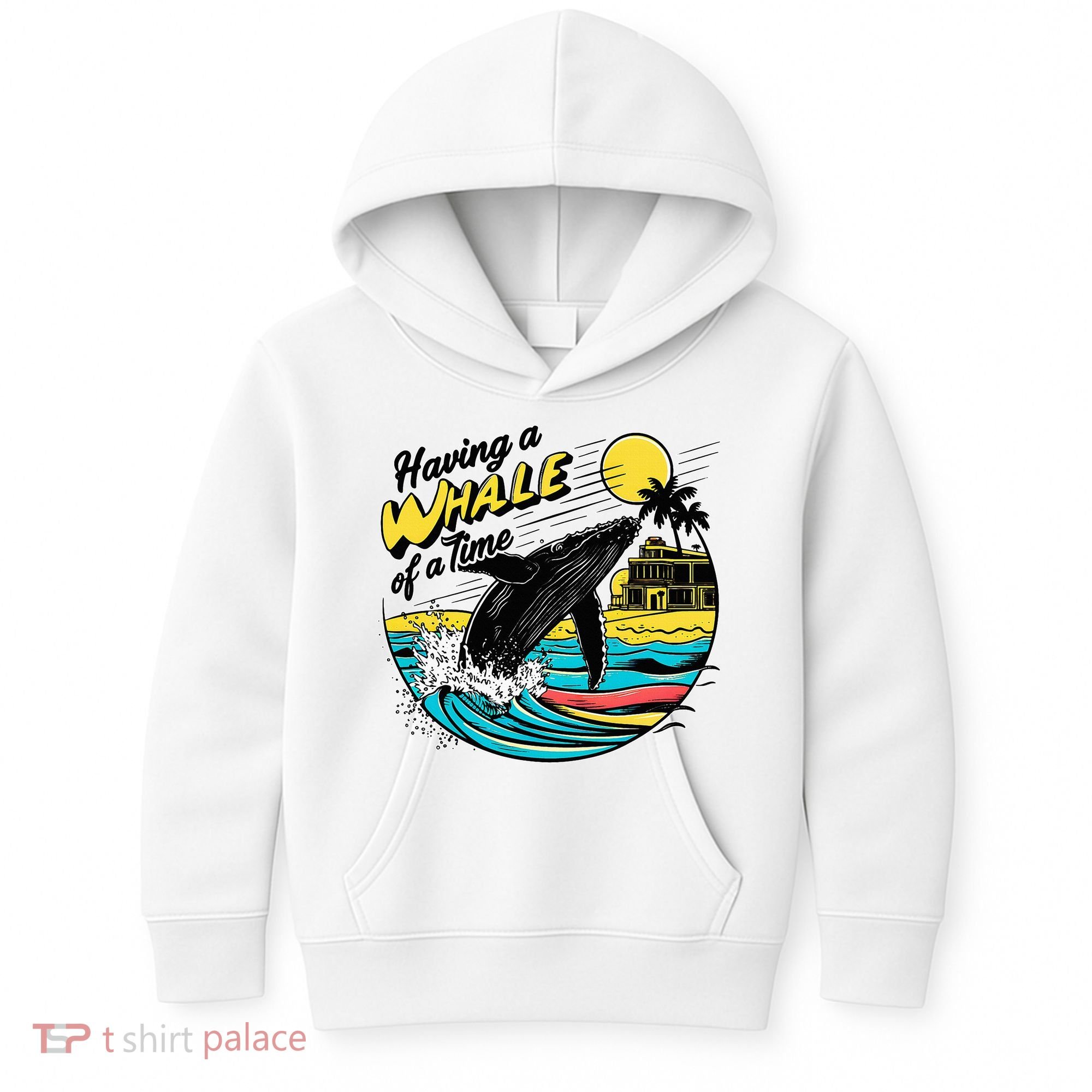 Having A Whale Of A Time Funny Humorous Beach Kids Hoodie