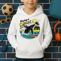 Having A Whale Of A Time Funny Humorous Beach Kids Hoodie thumb 2