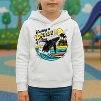 Having A Whale Of A Time Funny Humorous Beach Kids Hoodie thumb 3