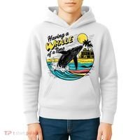 Having A Whale Of A Time Funny Humorous Beach Kids Hoodie thumb 4