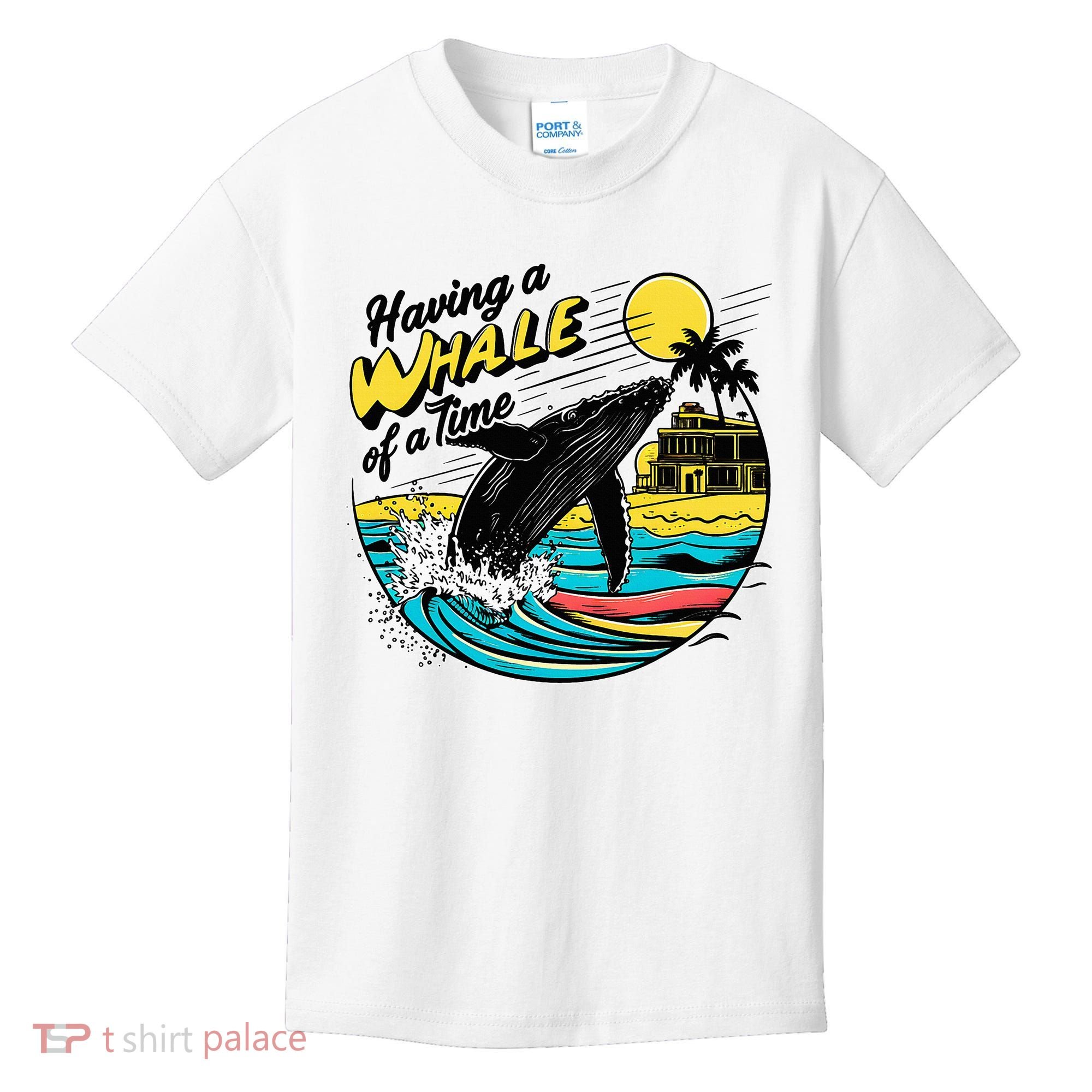 Having A Whale Of A Time Funny Humorous Beach Kids T-Shirt