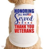 Honoring All Who Served Thank You Veterans Doggie Tank thumb 0
