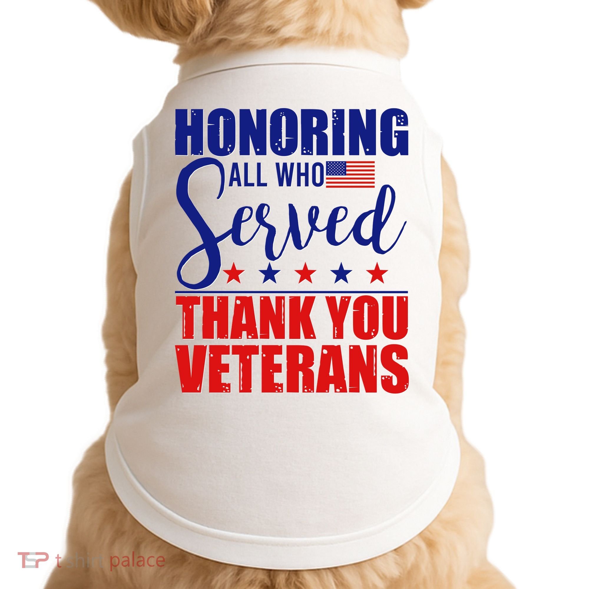 Honoring All Who Served Thank You Veterans Doggie Tank