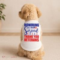 Honoring All Who Served Thank You Veterans Doggie Tank thumb 2