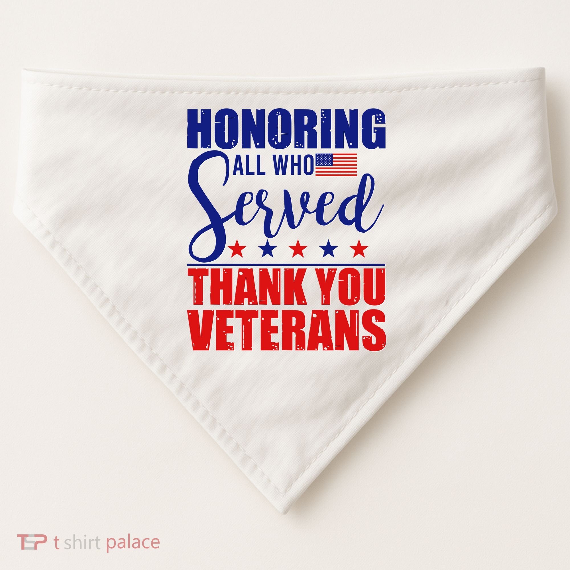 Honoring All Who Served Thank You Veterans USA-Made Doggie Bandana