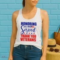 Honoring All Who Served Thank You Veterans Women's Tank Top thumb 2