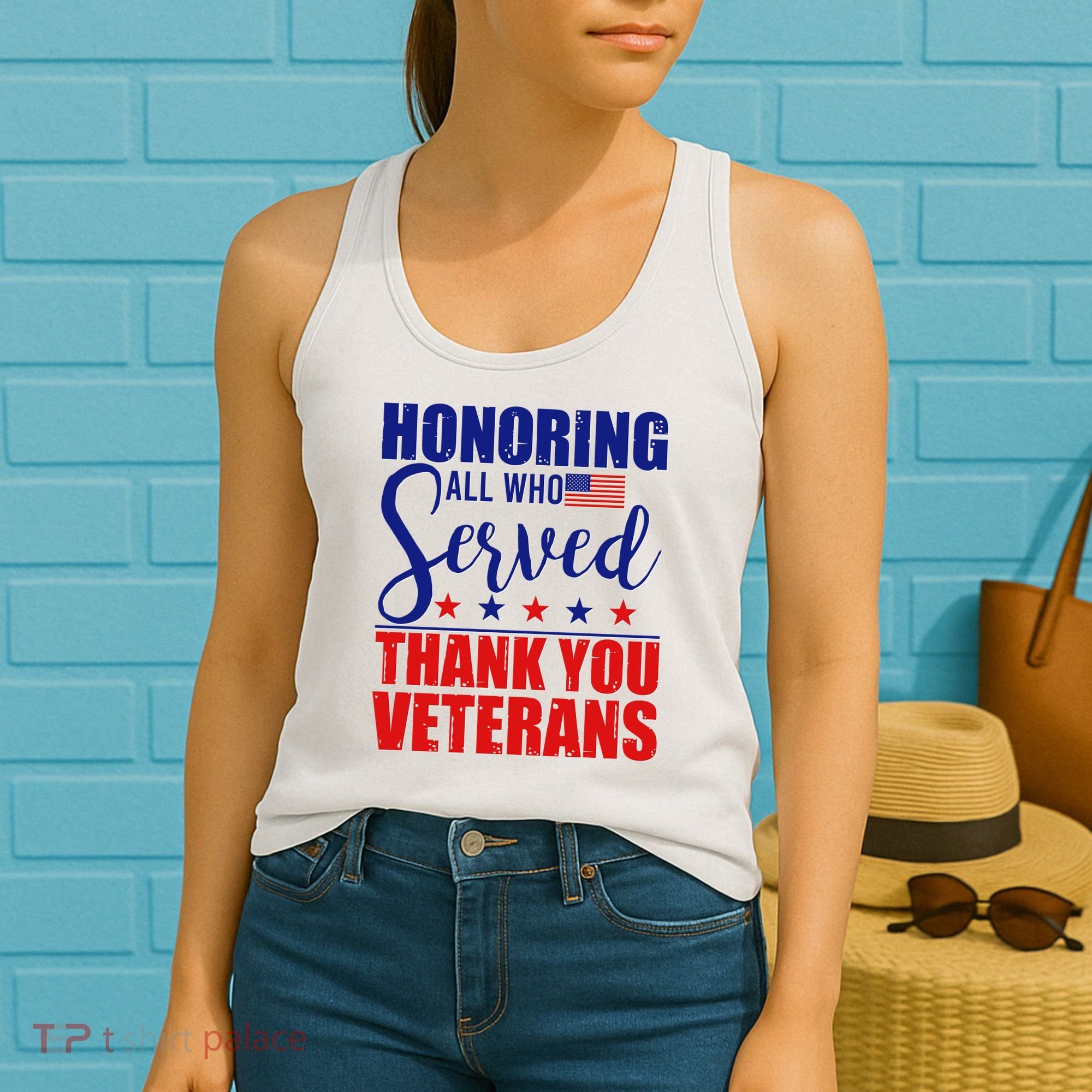 Honoring All Who Served Thank You Veterans Women's Tank Top