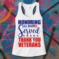 Honoring All Who Served Thank You Veterans Women's Tank Top thumb 3