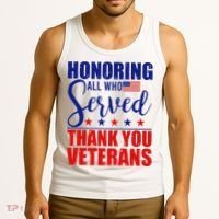 Honoring All Who Served Thank You Veterans Tank Top thumb 3