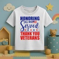 Honoring All Who Served Thank You Veterans Toddler T-Shirt thumb 3