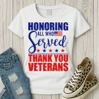 Honoring All Who Served Thank You Veterans Women's T-Shirt thumb 3
