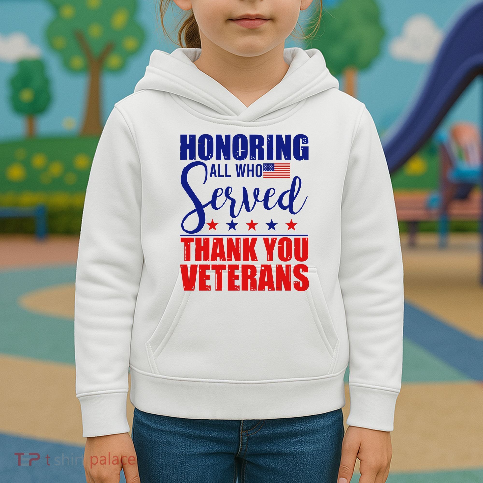 Honoring All Who Served Thank You Veterans Kids Hoodie