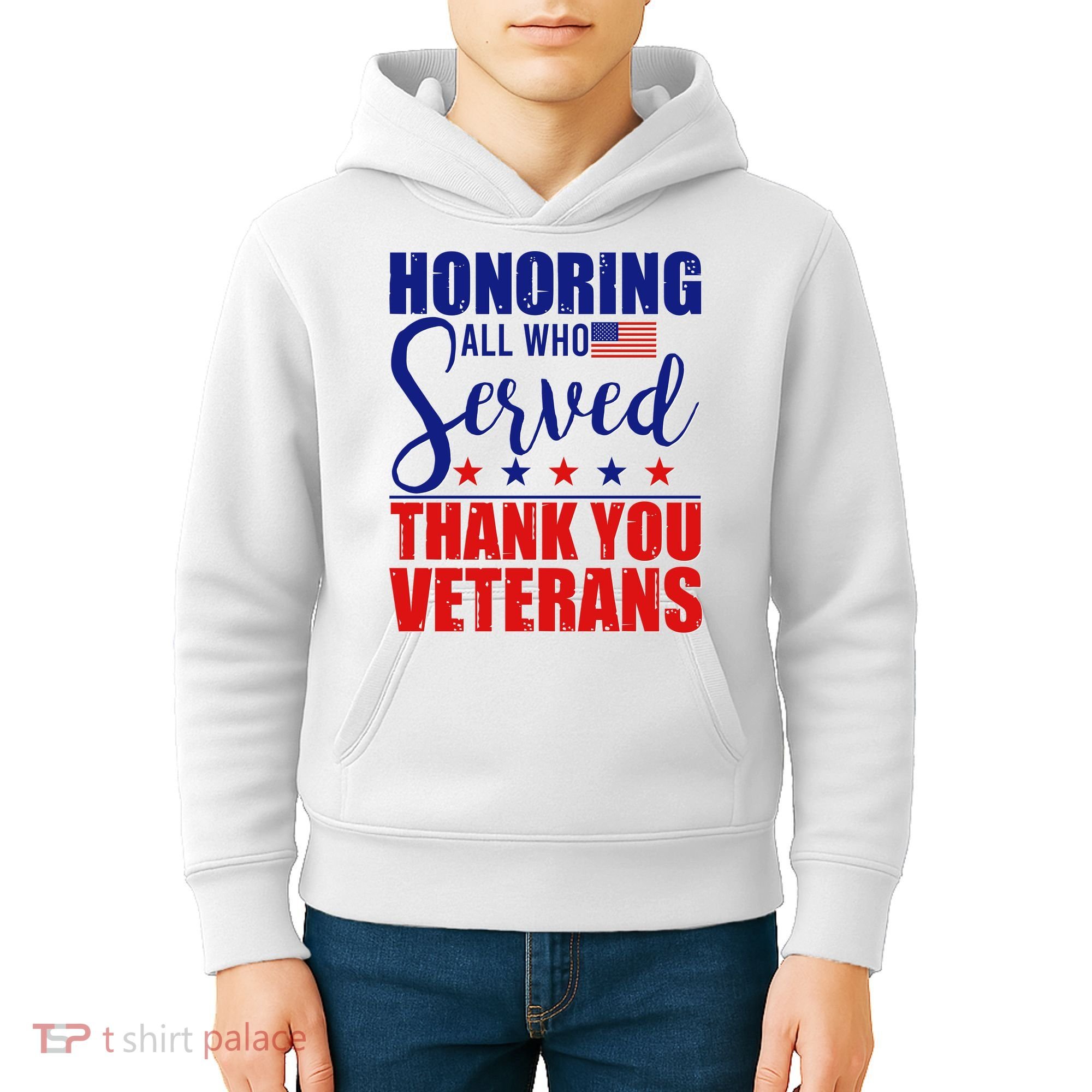Honoring All Who Served Thank You Veterans Kids Hoodie