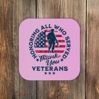 Honoring All Who Served Thank You Veterans Day Us Veterans Coaster thumb 0