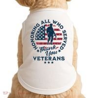 Honoring All Who Served Thank You Veterans Day Us Veterans Doggie Tank thumb 0