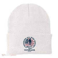 Honoring All Who Served Thank You Veterans Day Us Veterans Beanie thumb 0