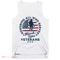 Honoring All Who Served Thank You Veterans Day Us Veterans Tank Top thumb 0