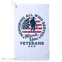 Honoring All Who Served Thank You Veterans Day Us Veterans Golf Towel thumb 0
