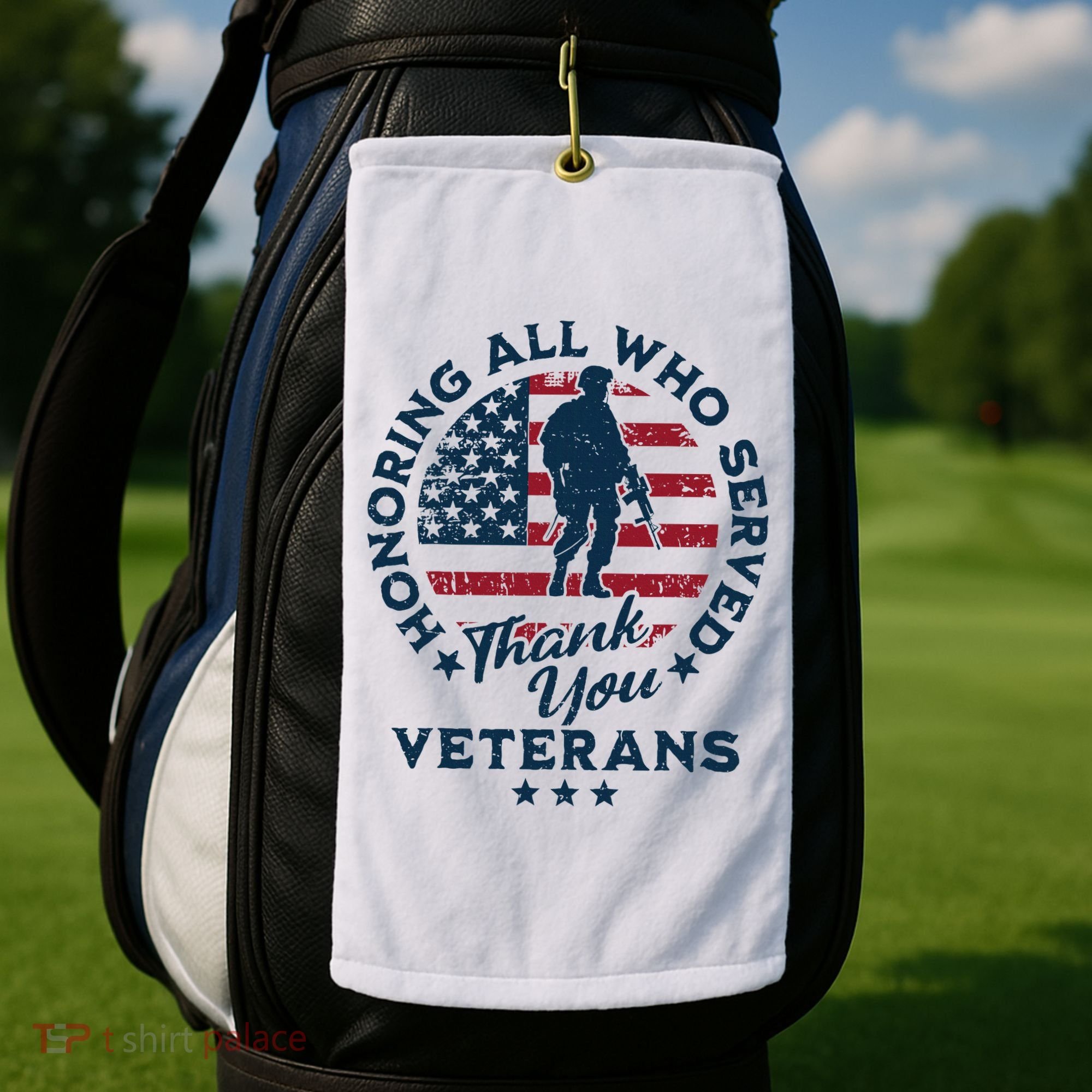 Honoring All Who Served Thank You Veterans Day Us Veterans Golf Towel