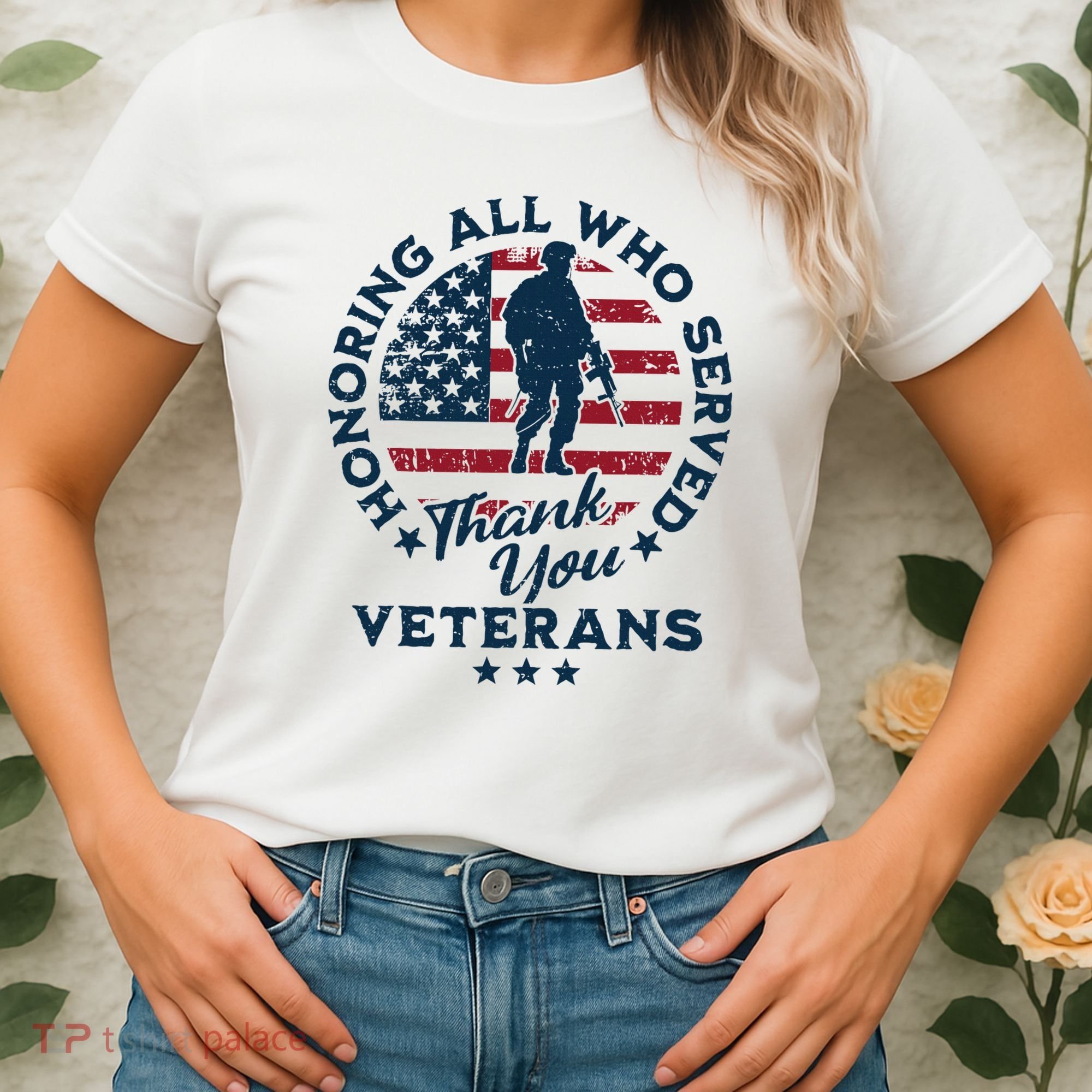 Honoring All Who Served Thank You Veterans Day Us Veterans Women's T-Shirt