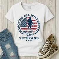 Honoring All Who Served Thank You Veterans Day Us Veterans Women's T-Shirt thumb 3
