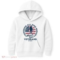 Honoring All Who Served Thank You Veterans Day Us Veterans Kids Hoodie thumb 0