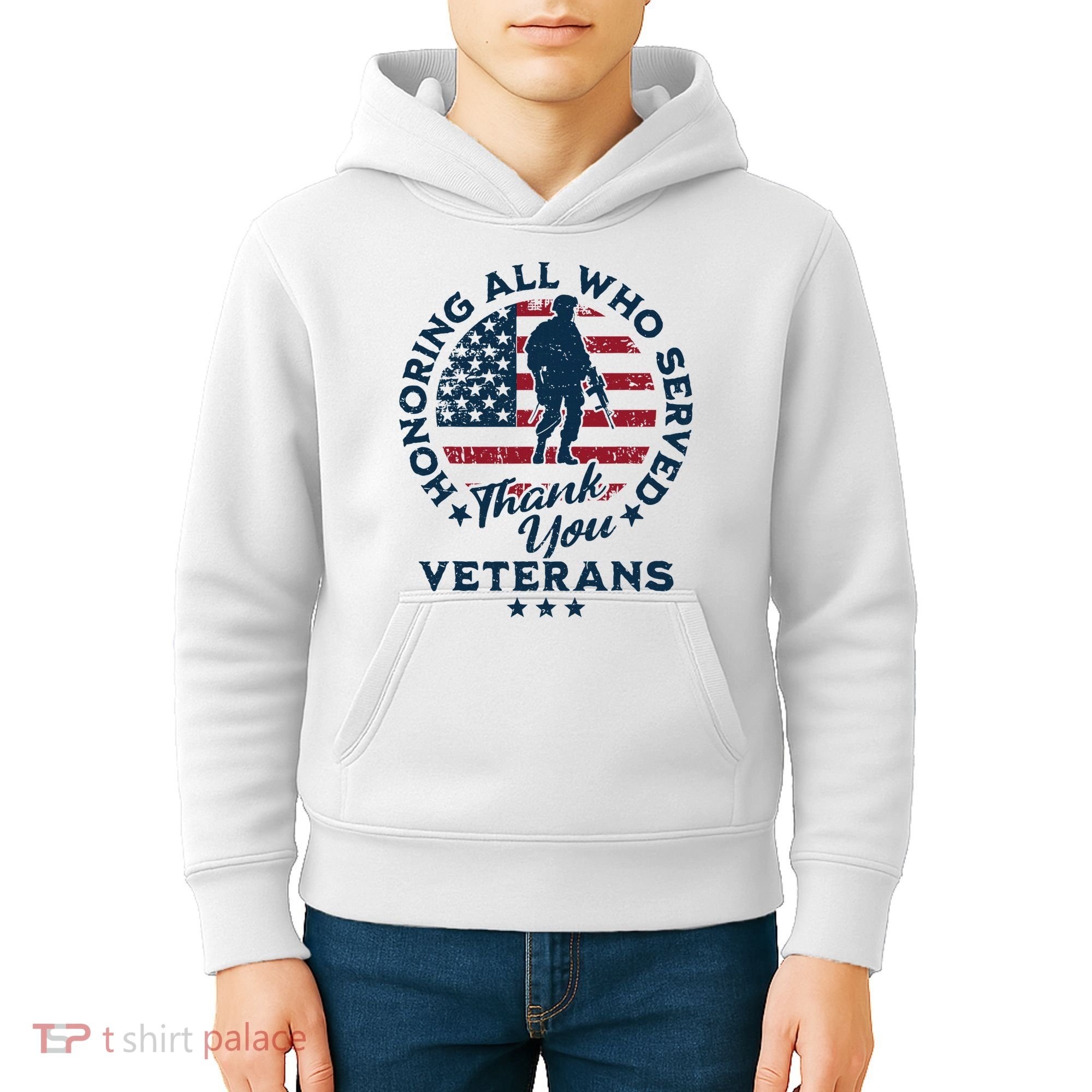 Honoring All Who Served Thank You Veterans Day Us Veterans Kids Hoodie
