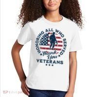 Honoring All Who Served Thank You Veterans Day Us Veterans Kids T-Shirt thumb 2