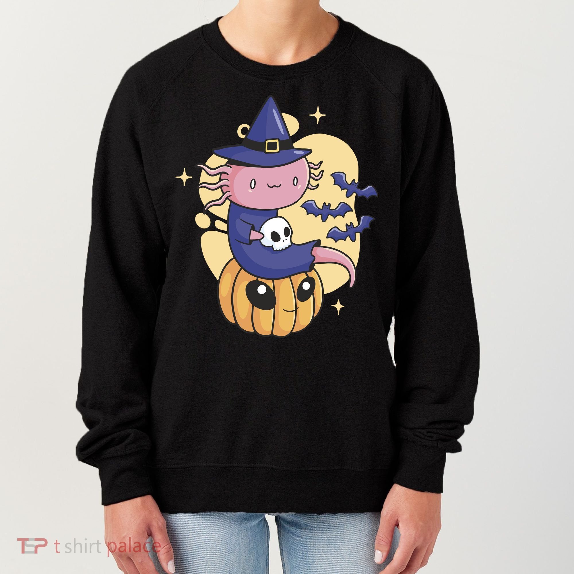 Halloween Axolotl Witch Cute Women's Sweatshirt