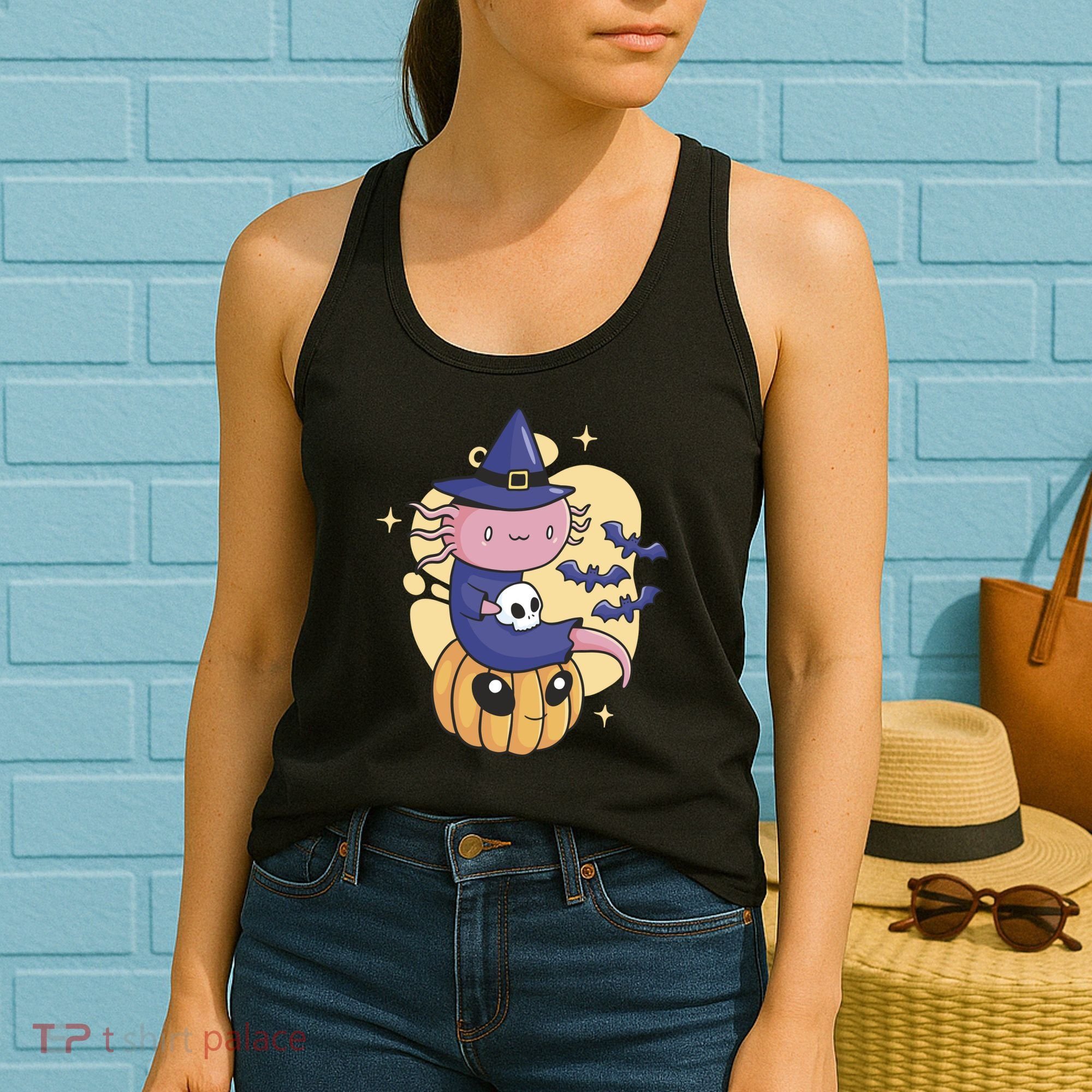 Halloween Axolotl Witch Cute Women's Tank Top