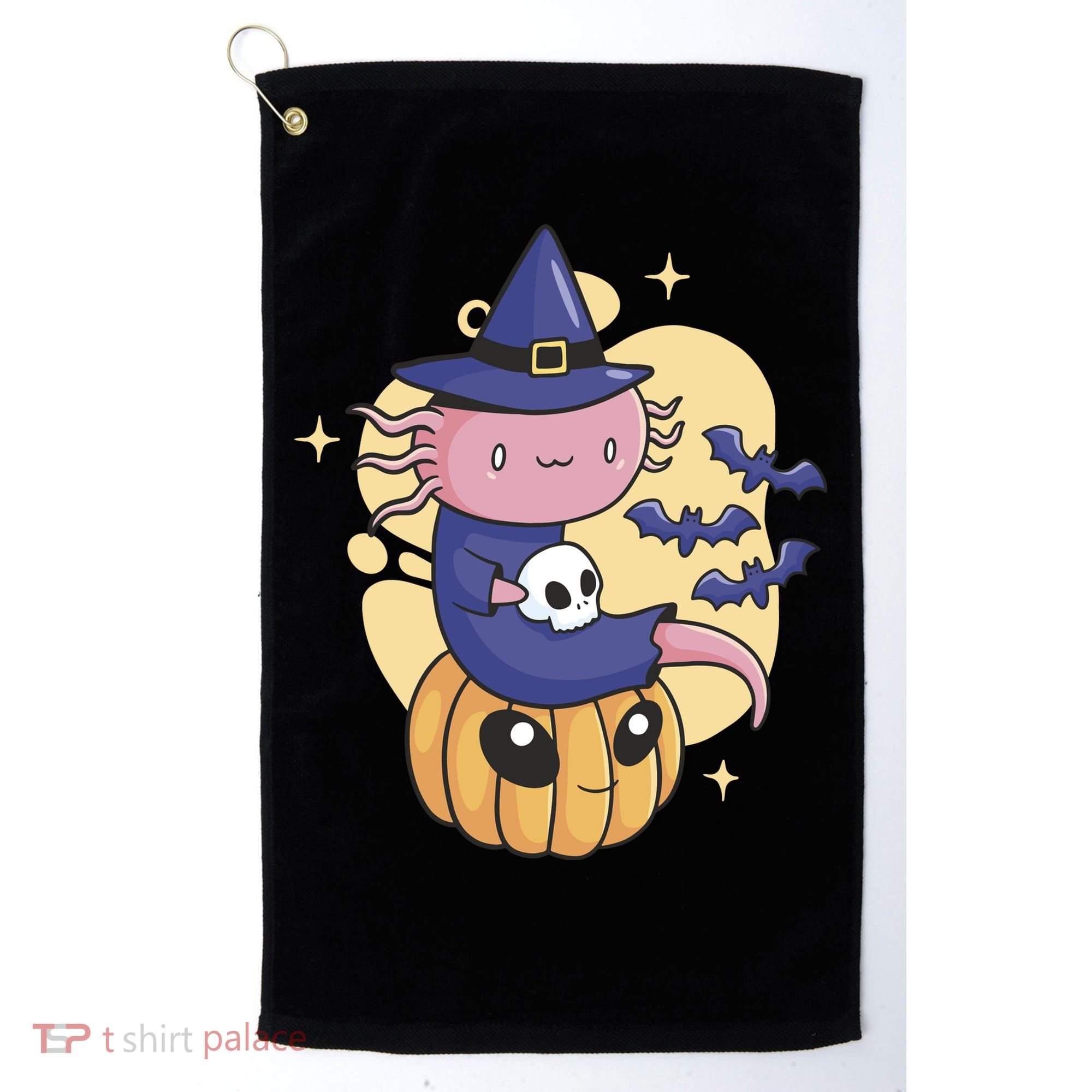 Halloween Axolotl Witch Cute Golf Towel
