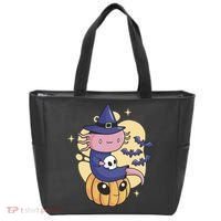 Halloween Axolotl Witch Cute Tote Bag thumb 0