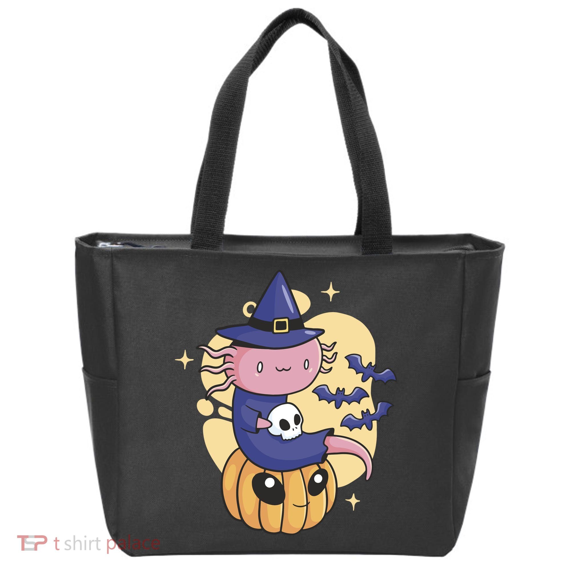 Halloween Axolotl Witch Cute Tote Bag