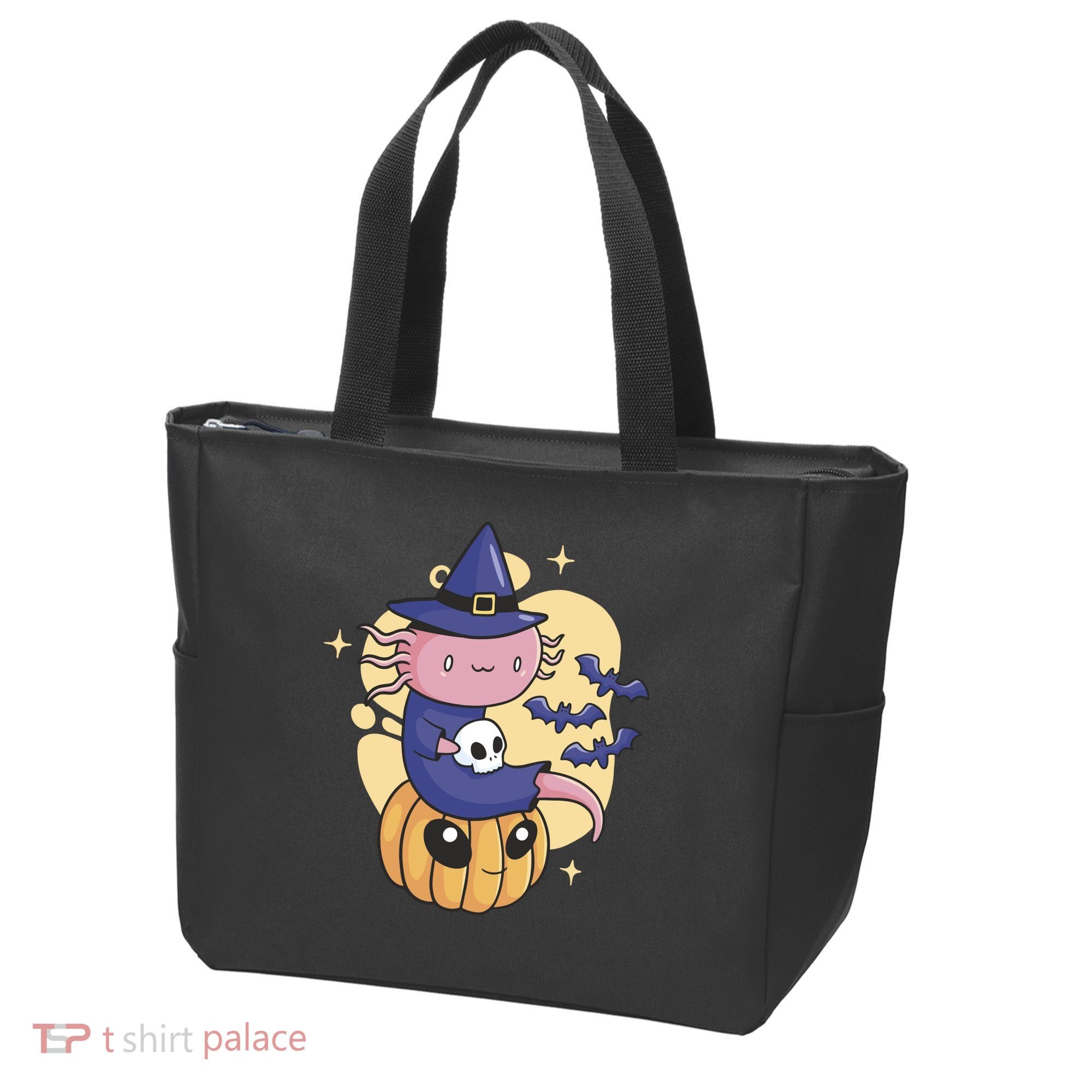 Halloween Axolotl Witch Cute Tote Bag