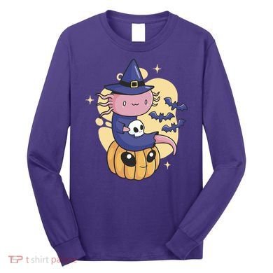 Halloween Axolotl Witch Cute Long Sleeve Shirt