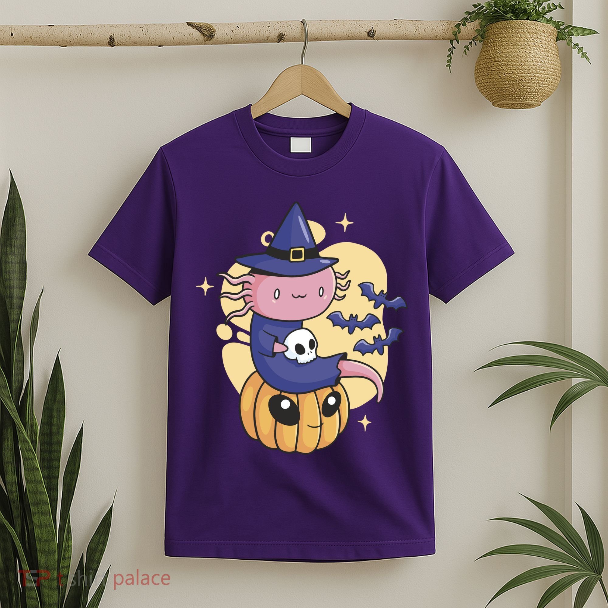 Halloween Axolotl Witch Cute T-Shirt