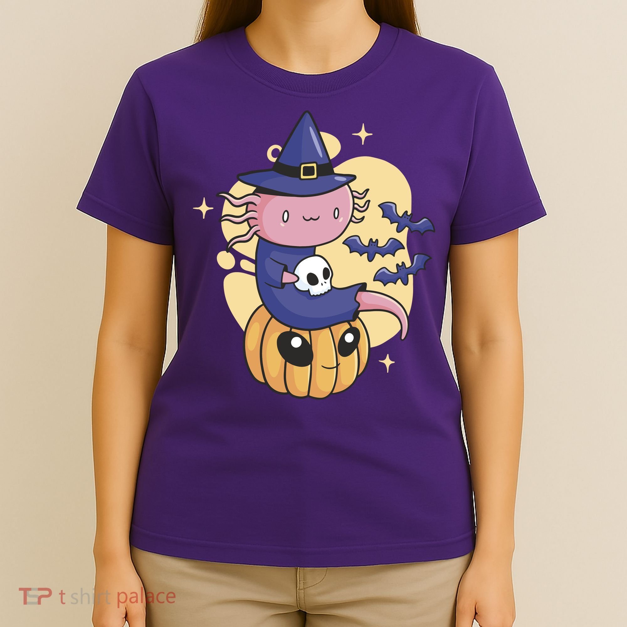 Halloween Axolotl Witch Cute T-Shirt