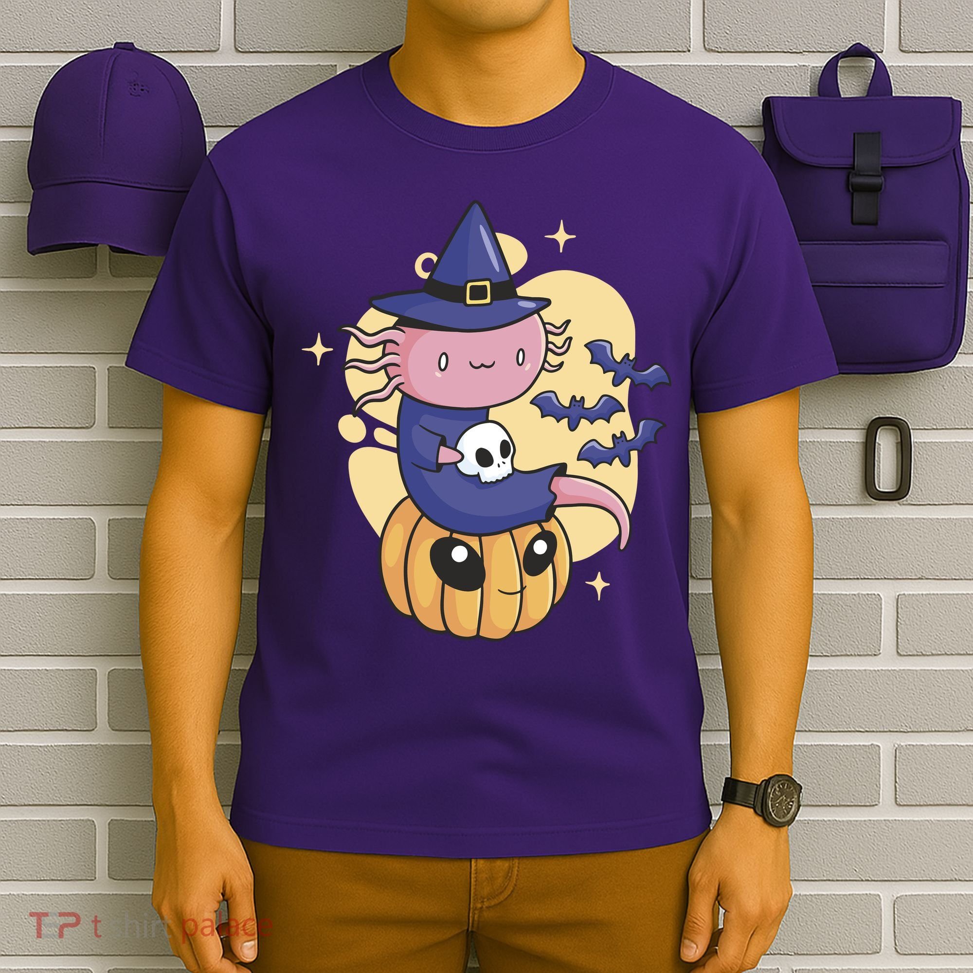 Halloween Axolotl Witch Cute T-Shirt