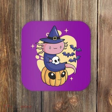Halloween Axolotl Witch Cute Coaster