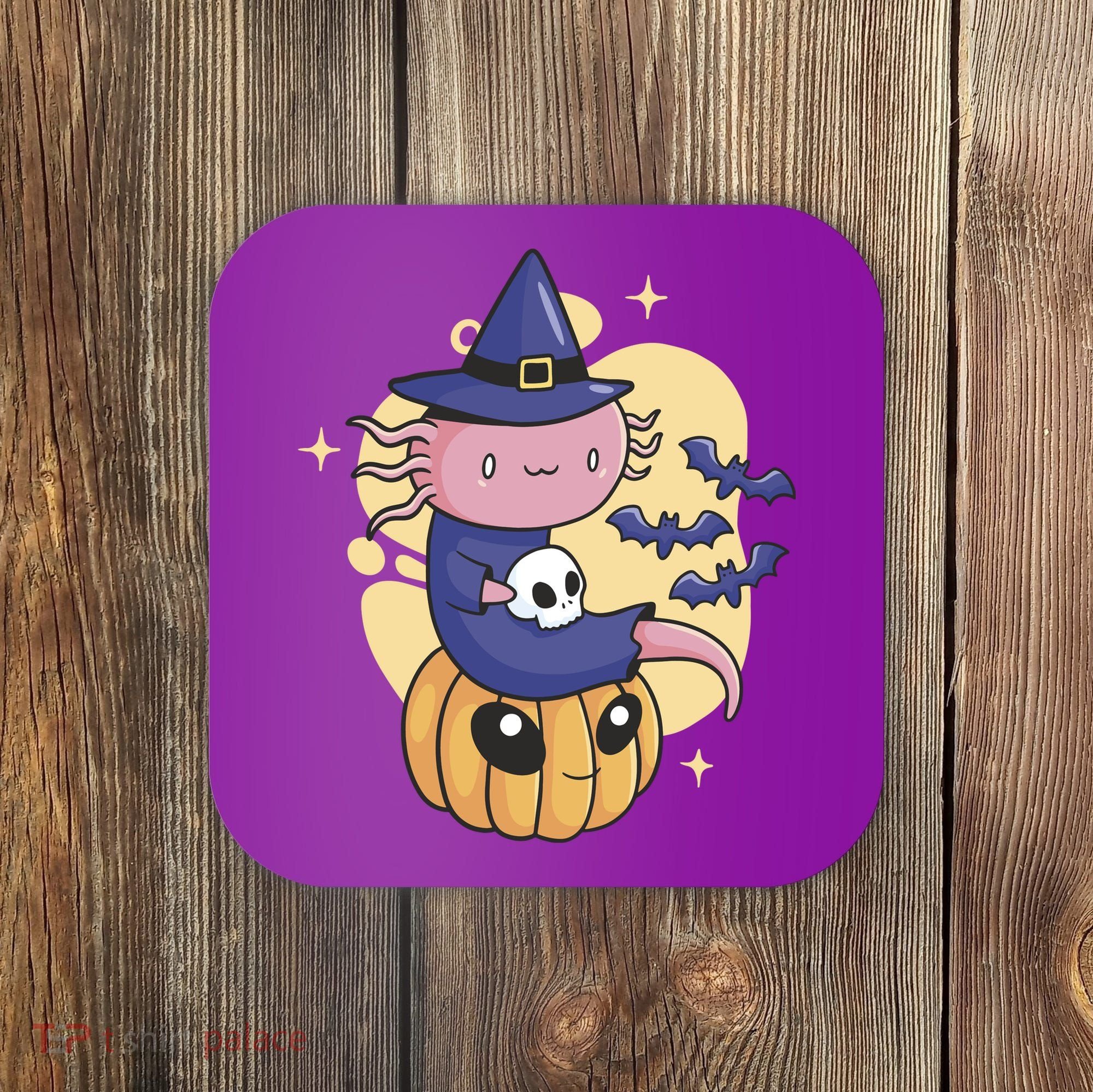 Halloween Axolotl Witch Cute Coaster