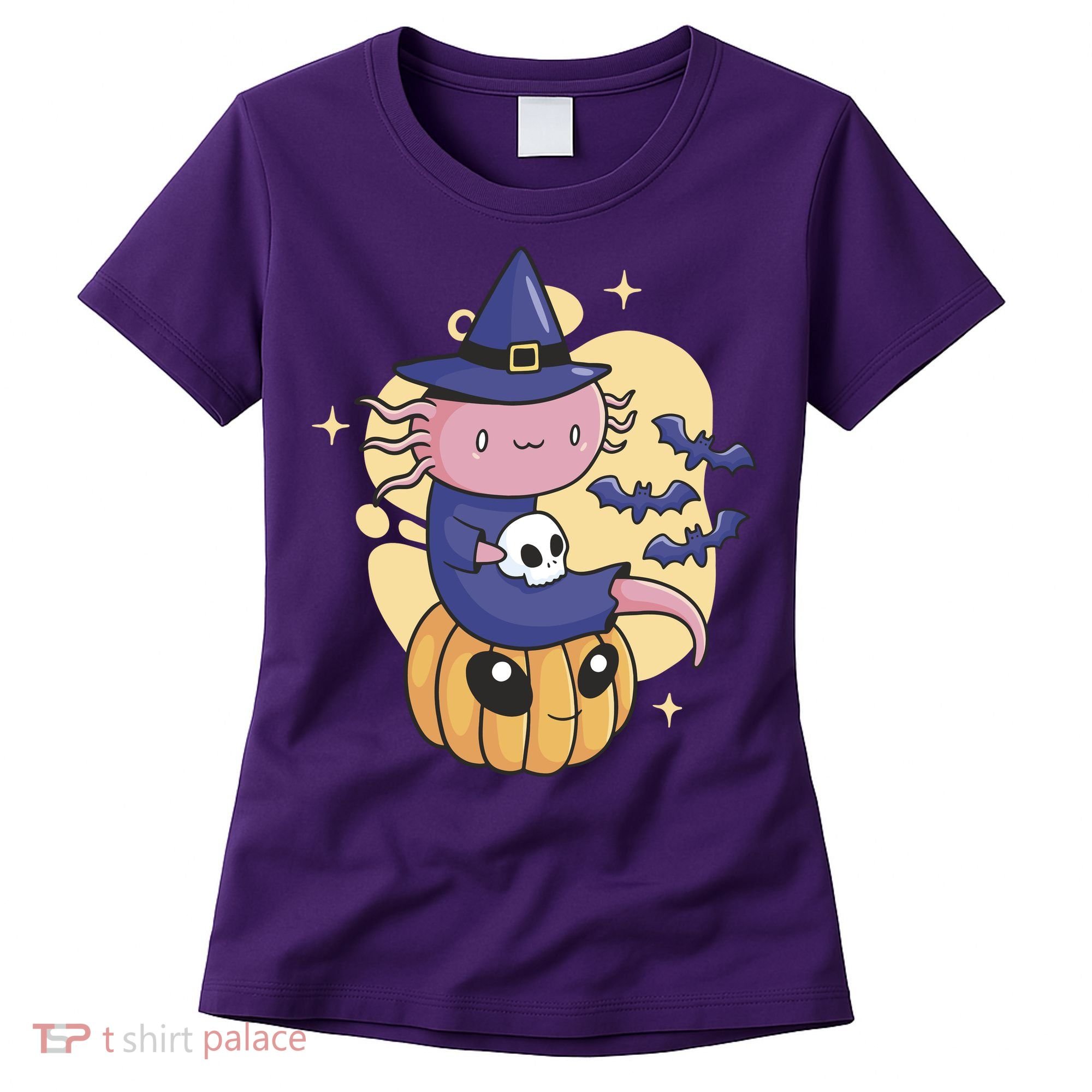 Halloween Axolotl Witch Cute Women's T-Shirt