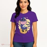 Halloween Axolotl Witch Cute Women's T-Shirt thumb 4