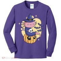 Halloween Axolotl Witch Cute Kids Long Sleeve Shirt thumb 0