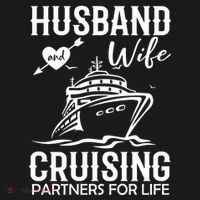Husband And Wife Cruising Partners For Life Button thumb 1