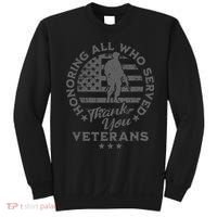 Honoring All Who Served Thank You Veterans Day American Flag Sweatshirt thumb 0
