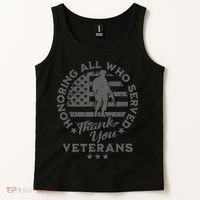 Honoring All Who Served Thank You Veterans Day American Flag Tank Top thumb 2