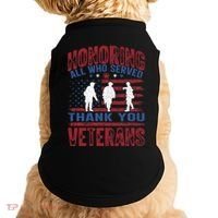 Honoring All Who Served Thank You Veterans Day American Flag Doggie Tank thumb 0