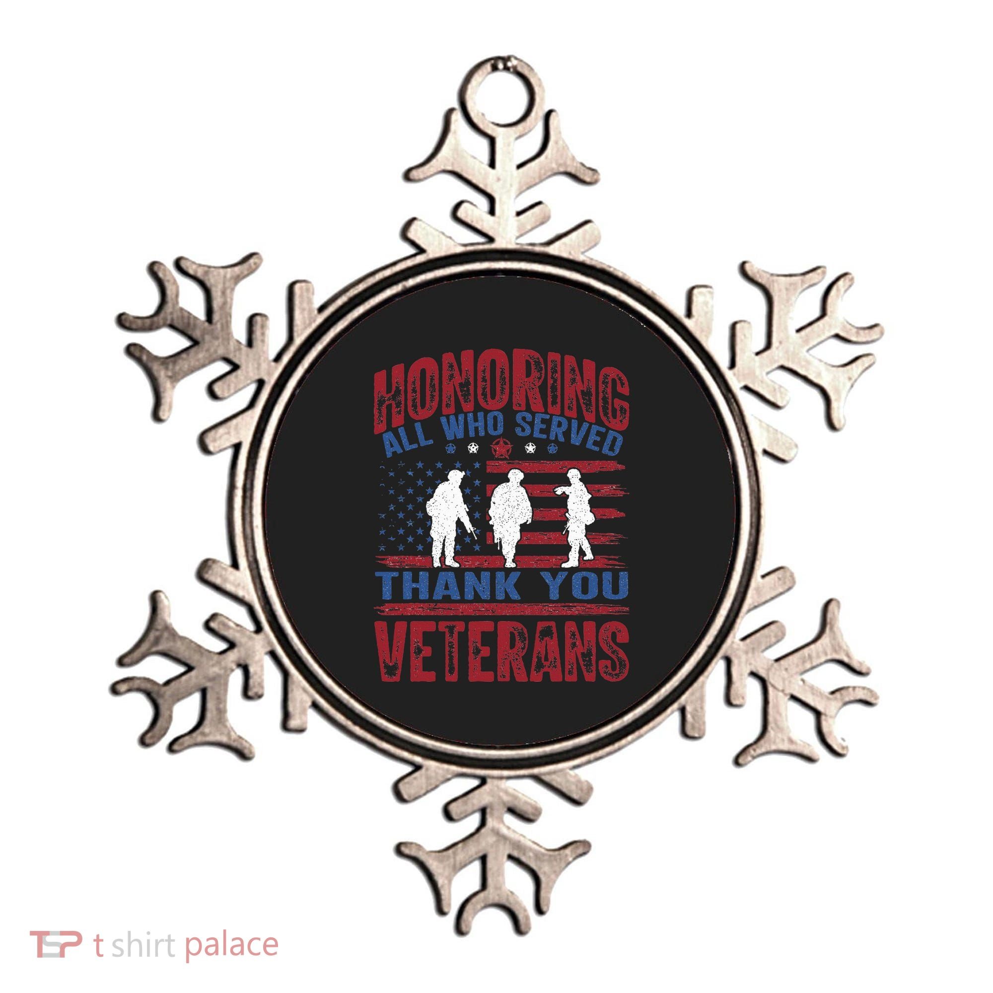 Honoring All Who Served Thank You Veterans Day American Flag Ornament