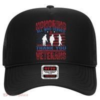 Honoring All Who Served Thank You Veterans Day American Flag Hat thumb 0